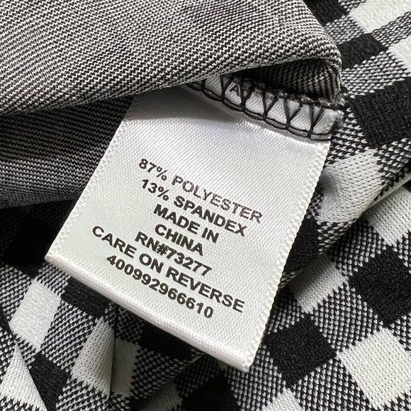 ELLE. Black & White Fit & Flare Women’s Plaid Dress (Sz S) - Picture 8 of 11